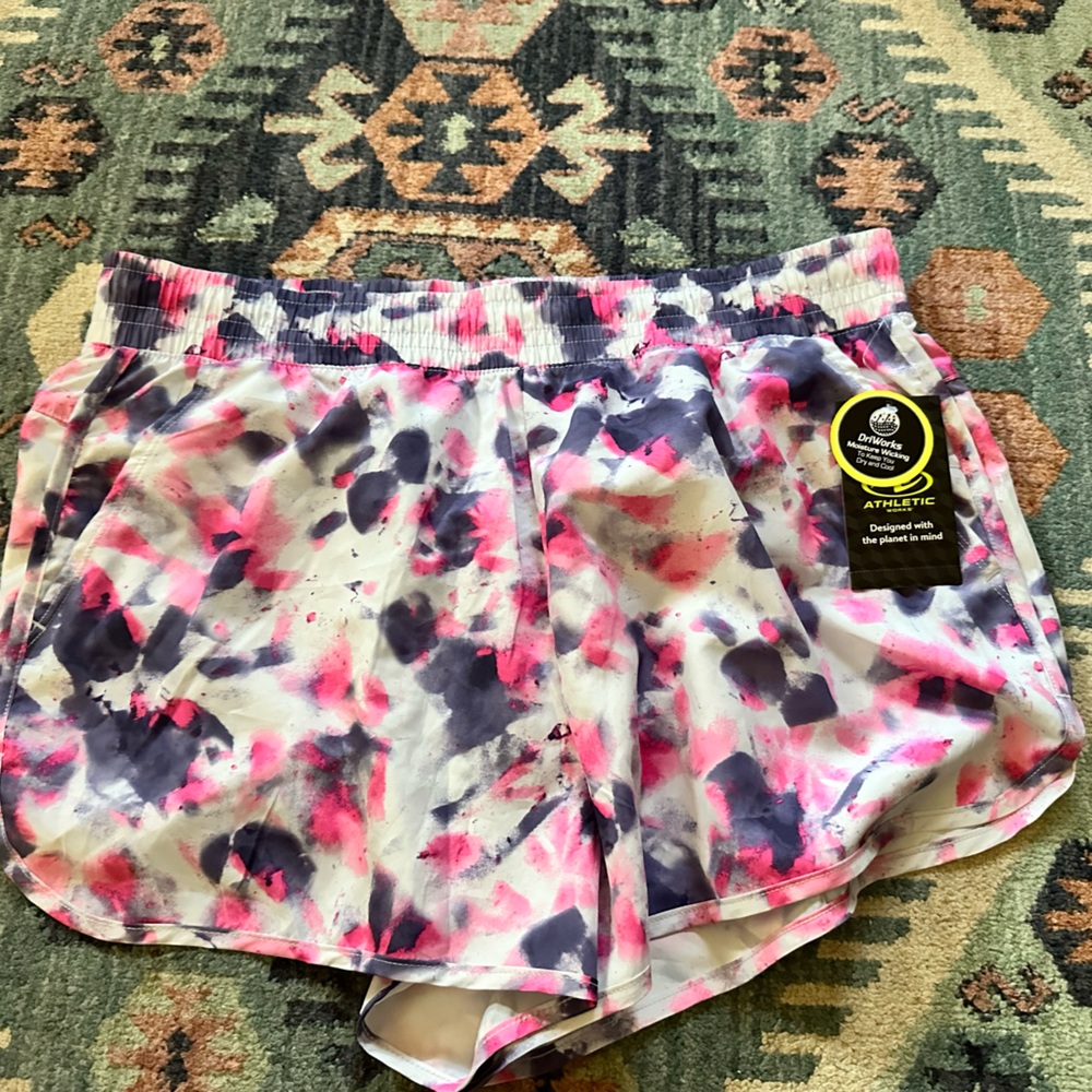 Pink and White Athletic Shorts